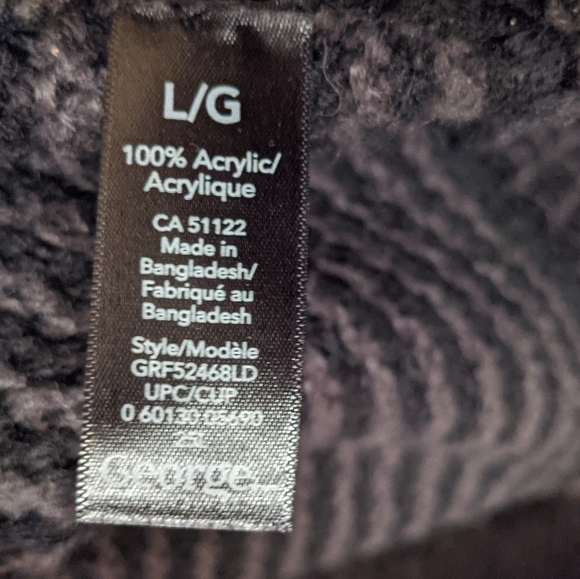 Indigo Blue/Purple & Black Loose Knit Cardigan, Large - Picture 4 of 8